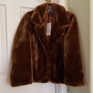 Brown Zara Fake Fur Coat